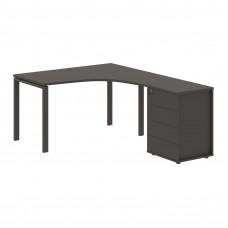 Стол эргономичный с тумбой EUCET 1318(R) Мокко/Мокко 1360х1880х750 EDIS