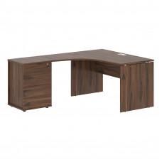 Стол эргономичный с тумбой EDCET 1318(L) Дуб Денвер тёмный/Белый 1360х1880х750 EDIS