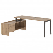 Стол с тумбой ELCT 19614 Дуб Денвер светлый/Мокко 1960х1400х750 EDIS