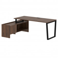 Стол с тумбой EVCT 19814 Дуб Денвер темный/Черный 1960х1400х750 EDIS