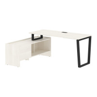 Стол с тумбой EVCT 17614 Ясень Траун/Черный 1760х1400х750 EDIS