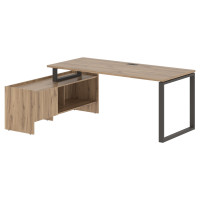 Стол с тумбой EQCT 19814 Дуб Денвер светлый/Мокко 1960х1400х750 EDIS