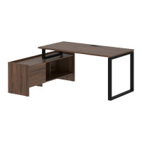 Стол с тумбой EQCT 17814 Дуб Денвер темный/Черный 1760х1400х750 EDIS