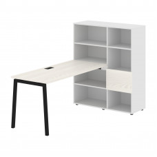 Стол-стеллаж ELRST 1115 Ясень Траун/Черный/Белый 1990х1120х1355 EDIS