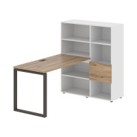 Стол-стеллаж EQRST 1113 Дуб Денвер светлый/Мокко/Белый 1790х1120х1355 EDIS