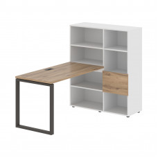 Стол-стеллаж EQRST 1113 Дуб Денвер светлый/Мокко/Белый 1790х1120х1355 EDIS