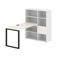 Стол-стеллаж EQRST 1113 Ясень Траун/Черный/Белый 1790х1120х1355 EDIS