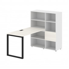 Стол-стеллаж EQRST 1113 Ясень Траун/Черный/Белый 1790х1120х1355 EDIS