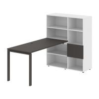 Стол-стеллаж EURST 1115 Мокко/Мокко/Белый 1990х1120х1355 EDIS