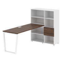 Стол-стеллаж EVRST 1117 Дуб Денвер тёмный/Белый/Белый 2190х1120х1355 EDIS