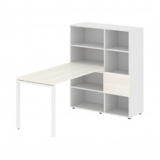 Стол-стеллаж EURST 1113 Ясень Траун/Белый/Белый 1790х1120х1355 EDIS