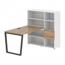 Стол-стеллаж EVRST 1213 Дуб Денвер светлый/Мокко/Белый 1790х1250х1355 EDIS