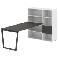 Стол-стеллаж EVRST 1217 Мокко/Мокко/Белый 2190х1250х1355 EDIS