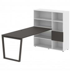 Стол-стеллаж EVRST 1217 Мокко/Мокко/Белый 2190х1250х1355 EDIS