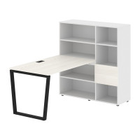 Стол-стеллаж EVRST 1213 Ясень Траун/Черный/Белый 1790х1250х1355 EDIS