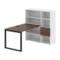 Стол-стеллаж EQRST 1213 Дуб Денвер тёмный/Черный/Белый 1790х1250х1355 EDIS