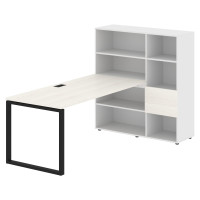 Стол-стеллаж EQRST 1217 Ясень Траун/Черный/Белый 2190х1250х1355 EDIS