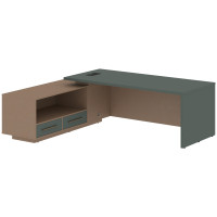 Стол руководителя с тумбой VCT 2319(L) Нефрит/Бронза браш/Кобра 2300х1900х750 VELION