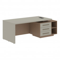 Стол руководителя с тумбой VCT 2190(R) Аметист/Бронза браш/Кобра 2100х900х750 VELION