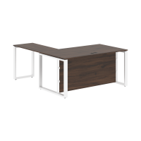 Стол руководителя ECT 1619H Дуб Денвер темный/Белый 1600х1900х750 ENIO