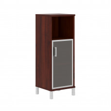 Шкаф-колонка средняя с малой стеклянной дверью в AL-рамке B 421.4(R) Бургунди 475х450х1286 BORN
