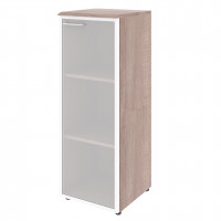 Шкаф колонка с стеклянной дверью в алюминиевой раме (R) и топом WMC 42.7(R) Дуб Сонома 432х432х1184