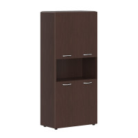 Шкаф с 2-мя комплектами глухих малых дверей и обвязкой DHC 85.4 Венге Магия 892х450х1950 DIONI