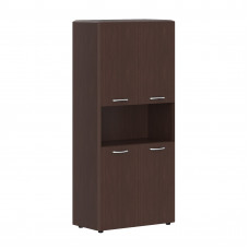 Шкаф с 2-мя комплектами глухих малых дверей и обвязкой DHC 85.4 Венге Магия 892х450х1950 DIONI