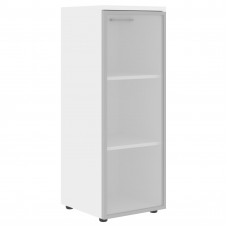 Шкаф колонка со стеклянной дверью в алюминиевой раме (R) и топом XMC 42.7(R) Белый 432х432х1190 XTEN