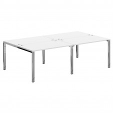 Стол 4-х местный XGWST 2414.1 Белый/Нержавеющая сталь 2400х1406х750 XTEN GLOSS