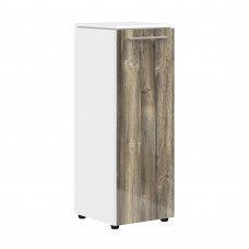 Шкаф колонка с глухой средней дверью MMC 42.1 Дуб Базель/Белый 429х423х1188 MORRIS