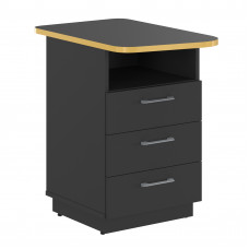 Тумба приставная с цоколем SFLC-3D.2A Антрацит/Желтый бриллиант 467х735х745 SKILLL