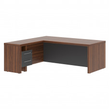 Стол руководителя с тумбой приставной ZCT 2019H.A(L) Антрацит/Орех Даллас 2000х1900х750 ZENN