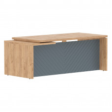 Стол руководителя TLCT 209(R) Дуб Бофорд Z/Серо-голубой 2000х900х750 TORR LUX