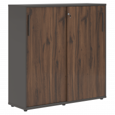 Шкаф средний с дверьми купе EMC 1343 Дуб Денвер тёмный/Мокко/Мокко 1346х430х1355 EDIS