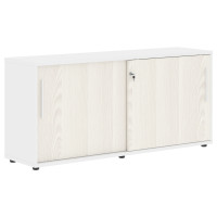 Шкаф низкий с дверьми купе ELC 1643 Ясень Траун/Белый/Белый 1606х430х750 EDIS