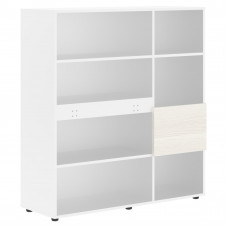 Стеллаж EHC 1245 Ясень Траун/Белый 1250х430х1355 EDIS