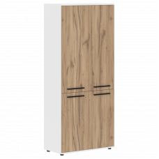 Шкаф высокий широкий EHCS 85.3 Дуб Денвер светлый/Черный/Белый 852х430х1967 EDIS