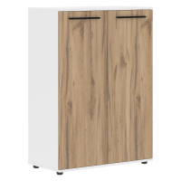 Шкаф средний широкий EMCS 85.1 Дуб Денвер светлый/Черный/Белый 852х430х1199 EDIS