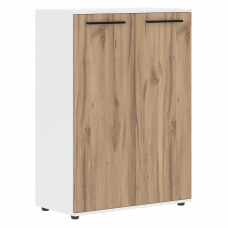 Шкаф средний широкий EMCS 85.1 Дуб Денвер светлый/Черный/Белый 852х430х1199 EDIS