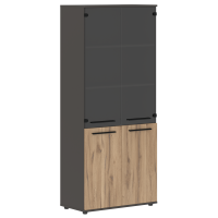 Шкаф высокий широкий EHCS 85.2 Дуб Денвер светлый/Черный/Мокко 852х430х1967 EDIS