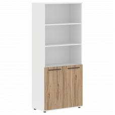 Шкаф высокий широкий EHCS 85.5 Дуб Денвер светлый/Мокко/Белый 852х430х1967 EDIS