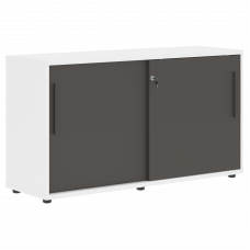 Шкаф низкий с дверьми купе ELC 1343 Мокко/Мокко/Белый 1346х430х750 EDIS