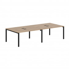 Стол 4-х местный EUWST 3113 Дуб Денвер светлый/Черный 3126х1346х750 EDIS