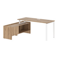 Стол с тумбой EUCT 17614 Дуб Денвер светлый/Белый 1760х1400х750 EDIS