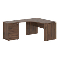 Стол эргономичный с тумбой EDCET 1318(L) Дуб Денвер тёмный/Мокко 1360х1880х750 EDIS