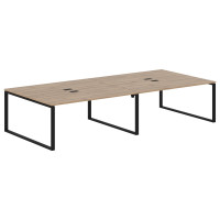 Стол 4-х местный EQWST 3516 Дуб Денвер светлый/Черный 3526х1606х750 EDIS