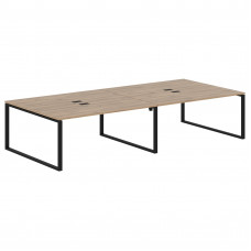 Стол 4-х местный EQWST 3516 Дуб Денвер светлый/Черный 3526х1606х750 EDIS