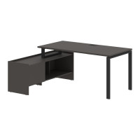 Стол с тумбой EUCT 17814 Мокко/Черный 1760х1400х750 EDIS