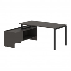 Стол с тумбой EUCT 17814 Мокко/Черный 1760х1400х750 EDIS